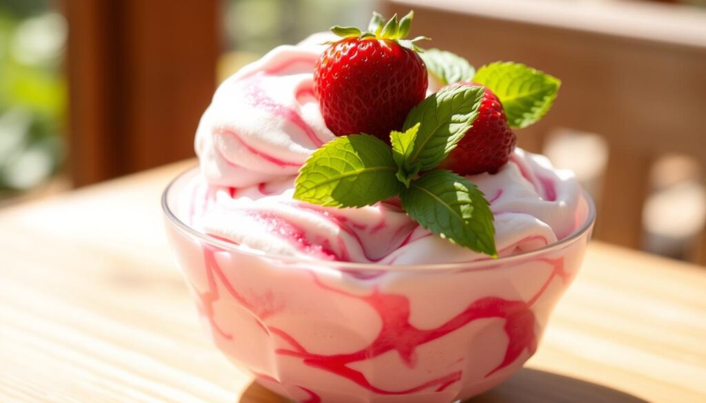 creamy strawberry ice cream