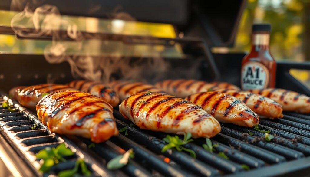 grilling chicken