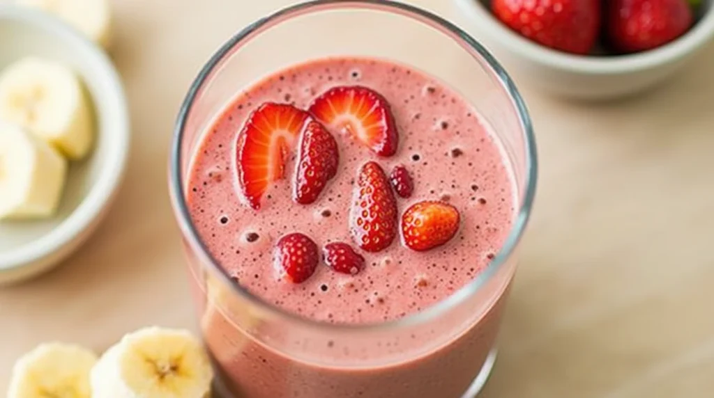 Frozen Strawberry Banana Smoothie Without Yogurt