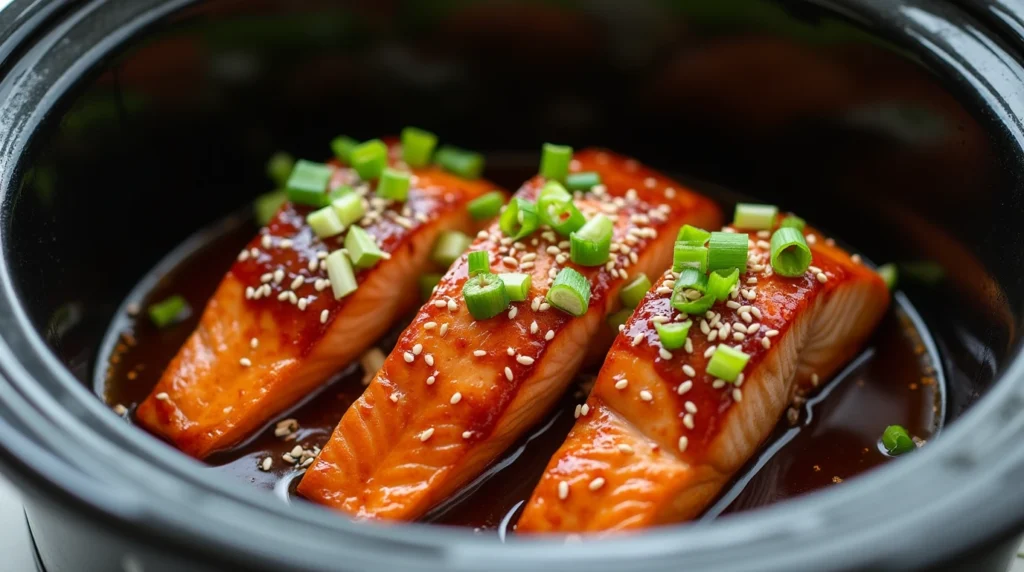 Teriyaki Glazed Salmon in Crockpot Recipe